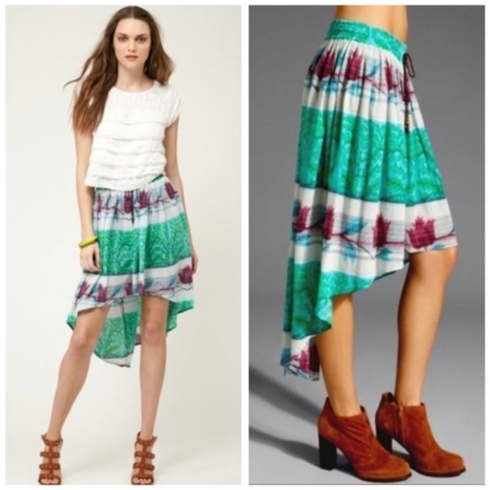 Free People Boho Zen Garden High Low Midi Skirt women’s size M